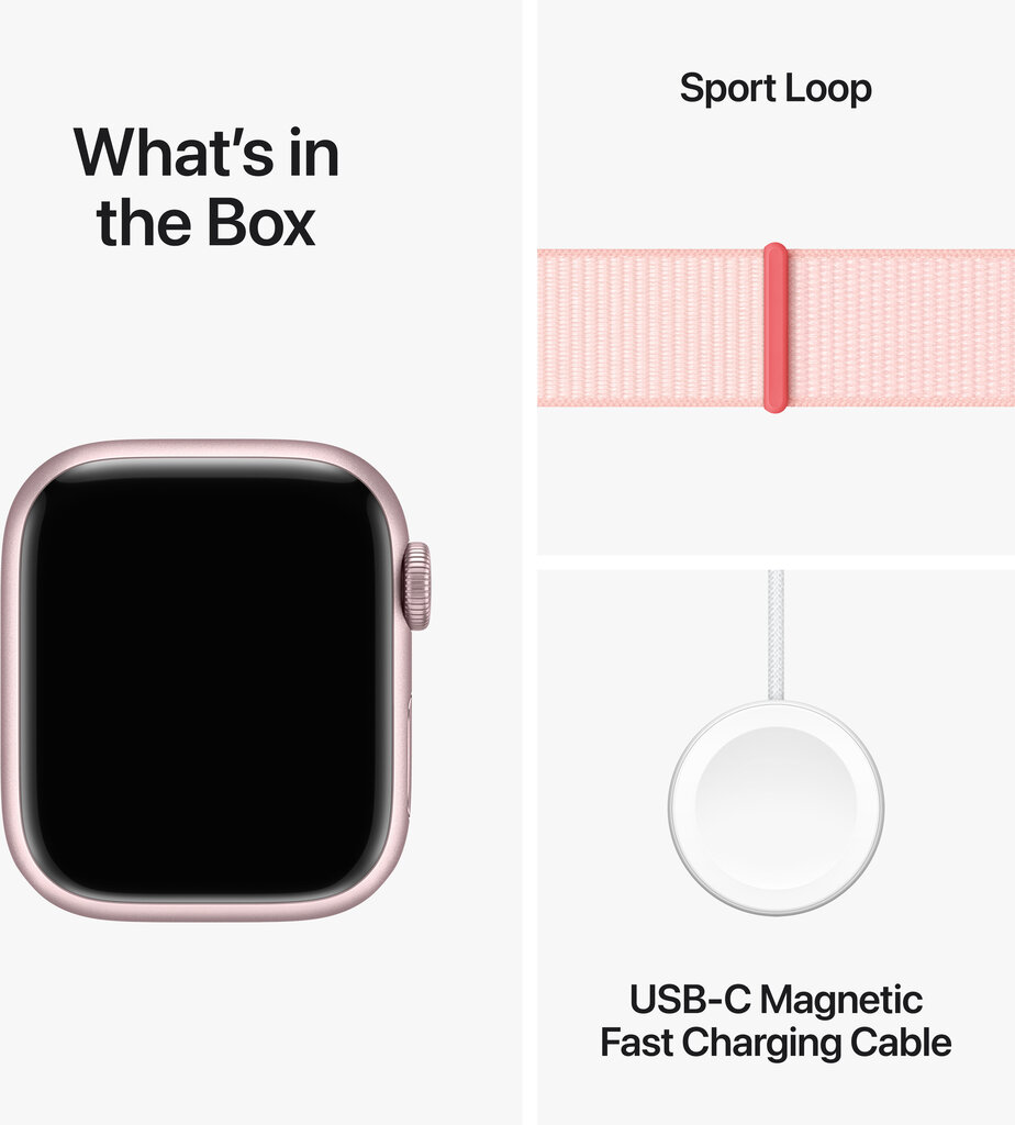 Apple Watch Series 9 45mm Pink Aluminum/Light Pink Sport Loop kaina ir informacija | Išmanieji laikrodžiai (smartwatch) | pigu.lt