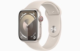 Apple Watch Series 9 GPS + Cellular 41mm Starlight Aluminium Case with Starlight Sport Band - M/L - MRHP3ET/A kaina ir informacija | Išmanieji laikrodžiai (smartwatch) | pigu.lt