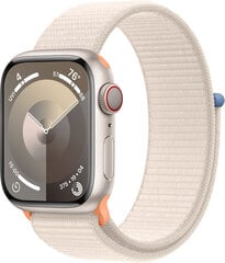 Apple Watch Series 9 GPS + Cellular 41mm Starlight Aluminium Case with Starlight Sport Loop MRHQ3ET/A цена и информация | Смарт-часы (smartwatch) | pigu.lt