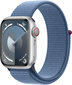 Apple Watch Series 9 GPS + Cellular 41mm Silver Aluminium Case with Winter Blue Sport Loop MRHX3ET/A kaina ir informacija | Išmanieji laikrodžiai (smartwatch) | pigu.lt