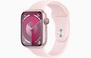 Apple Watch 9 GPS + Cellular 41mm Sport Band S/M, rožinė (MRHY3ET/A) цена и информация | Смарт-часы (smartwatch) | pigu.lt