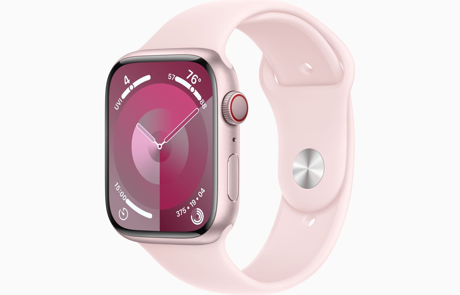 Apple Watch Series 9 GPS + Cellular 41mm Pink Aluminium Case with Light Pink Sport Band - S/M - MRHY3ET/A kaina ir informacija | Išmanieji laikrodžiai (smartwatch) | pigu.lt