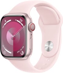 Apple Watch Series 9 GPS + Cellular 41mm Pink Aluminium Case with Light Pink Sport Band - M/L MRJ03ET/A цена и информация | Смарт-часы (smartwatch) | pigu.lt