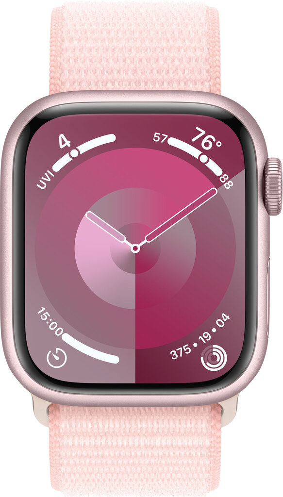 Apple Watch Series 9 GPS + Cellular 41mm Pink Aluminium Case with Light Pink Sport Loop MRJ13ET/A цена и информация | Išmanieji laikrodžiai (smartwatch) | pigu.lt