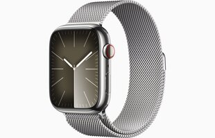 Apple Watch Series 9 GPS + Cellular 41mm Silver Stainless Steel Case with Silver Milanese Loop - MRJ43ET/A kaina ir informacija | Išmanieji laikrodžiai (smartwatch) | pigu.lt