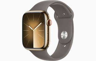 Apple Watch Series 9 GPS + Cellular 41mm Gold Stainless Steel Case with Clay Sport Band - S/M MRJ53ET/A kaina ir informacija | Išmanieji laikrodžiai (smartwatch) | pigu.lt