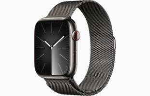 Apple Watch Series 9 GPS + Cellular 41mm Graphite Stainless Steel Case with Graphite Milanese Loop MRJA3ET/A цена и информация | Смарт-часы (smartwatch) | pigu.lt