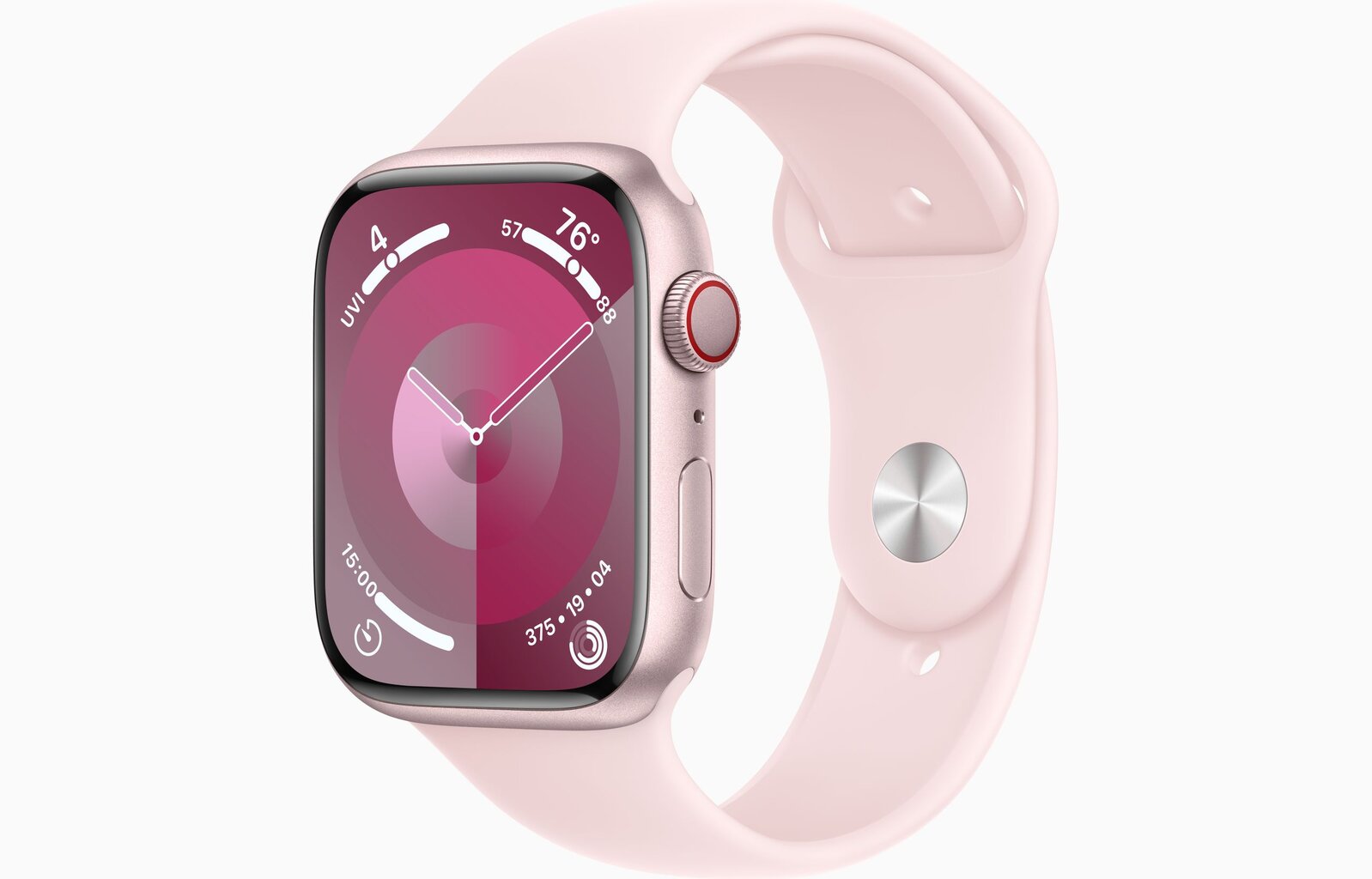 Apple Watch Series 9 GPS + Cellular 45mm Pink Aluminium Case with Light Pink Sport Band - M/L MRML3ET/A kaina ir informacija | Išmanieji laikrodžiai (smartwatch) | pigu.lt