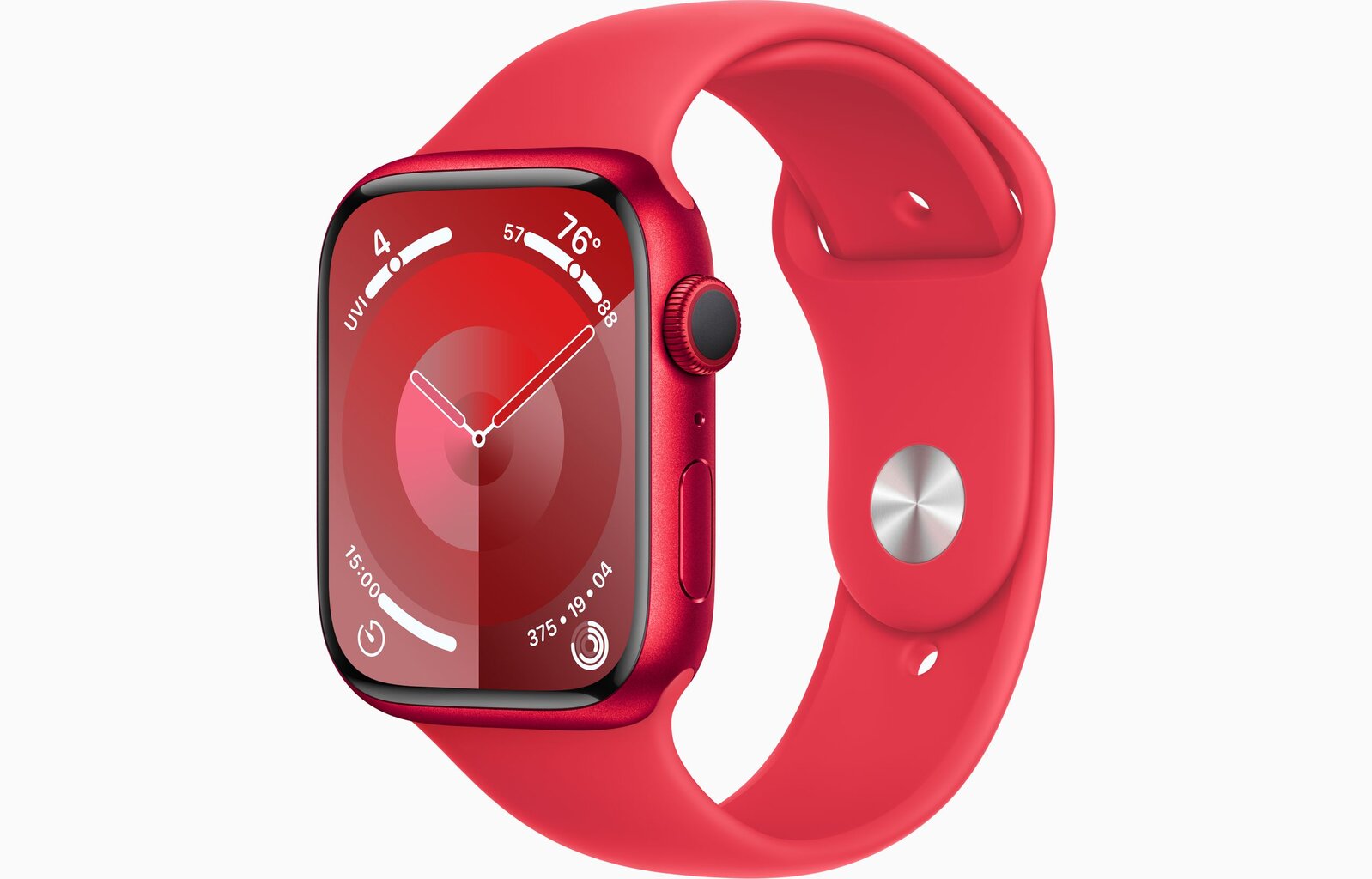 Apple Watch Series 9 GPS 41mm (PRODUCT)RED Aluminium Case with (PRODUCT)RED Sport Band - S/M - MRXG3ET/A kaina ir informacija | Išmanieji laikrodžiai (smartwatch) | pigu.lt