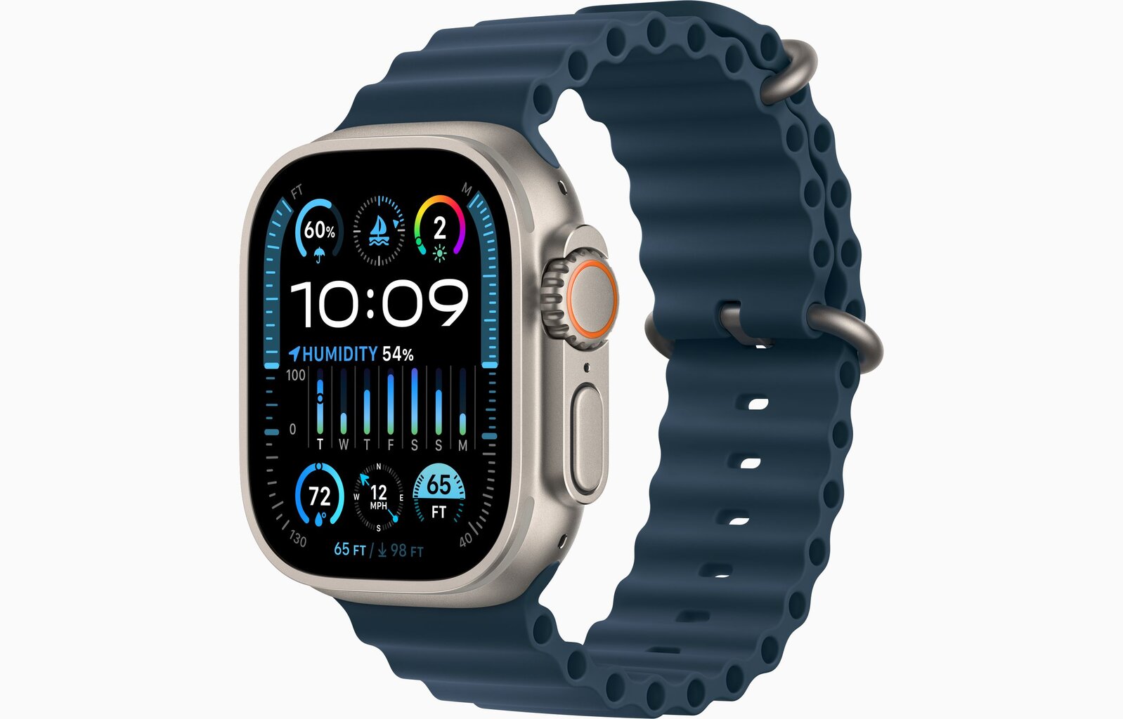 Apple Watch Ultra 2 GPS + Cellular, 49mm Titanium Case with Blue Ocean Band MREG3EL/A цена и информация | Išmanieji laikrodžiai (smartwatch) | pigu.lt