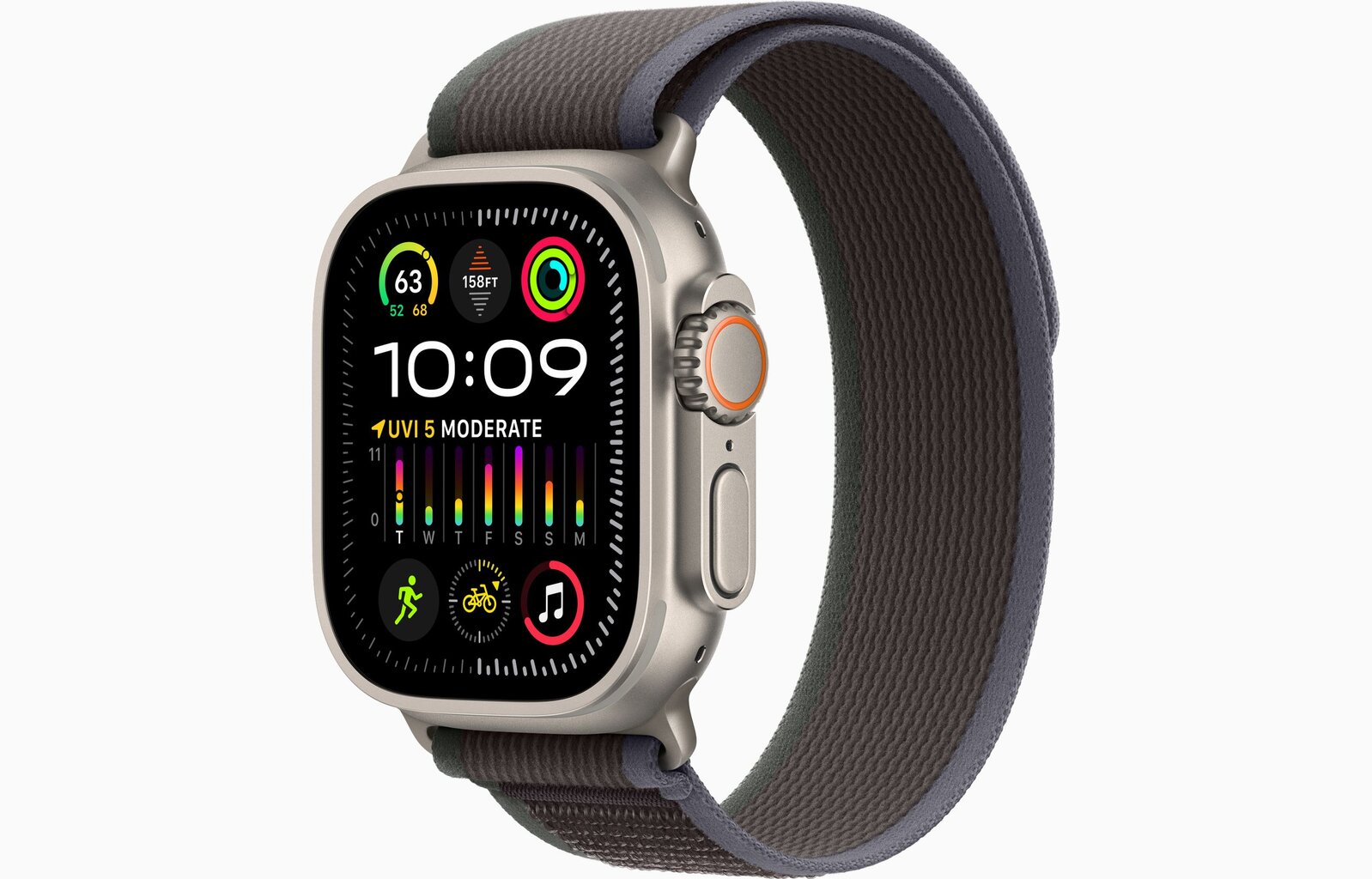 Apple Watch Ultra 2 GPS + Cellular, 49mm Titanium Case with Blue/Black Trail Loop - S/M MRF53EL/A kaina ir informacija | Išmanieji laikrodžiai (smartwatch) | pigu.lt