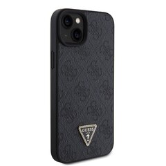 Guess PU 4G Strass Triangle Metal Logo Case for iPhone 15 Plus Black цена и информация | Чехлы для телефонов | pigu.lt