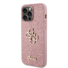 Guess PU Fixed Glitter 4G Metal Logo Case for iPhone 15 Pro Max Pink цена и информация | Чехлы для телефонов | pigu.lt