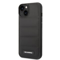 Karl Lagerfeld Quilted Puffy Metal Logo Case for iPhone 15 Black цена и информация | Чехлы для телефонов | pigu.lt