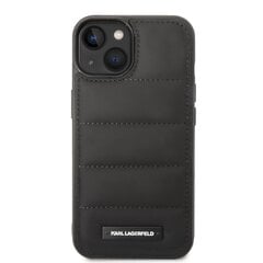 Karl Lagerfeld Quilted Puffy Metal Logo Case for iPhone 15 Black цена и информация | Чехлы для телефонов | pigu.lt