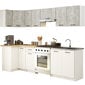 Virtuvinių spintelių komplektas Akord Oliwia 3 m, pilkas/baltas kaina ir informacija | Virtuvės baldų komplektai | pigu.lt