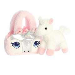 Minkšta rankinė su baltu vienaragiu Aurora Fncy Pals, 20 cm цена и информация | Мягкие игрушки | pigu.lt