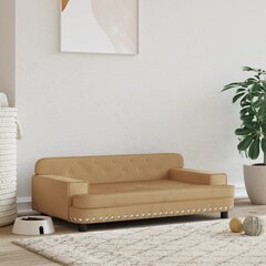 Aksomo lova šunims VidaXL, 90x53x30 cm, ruda kaina ir informacija | Guoliai, pagalvėlės | pigu.lt