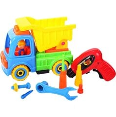 Žaislinė mašina - konstruktorius savivartis su grąžtu kaina ir informacija | Žaislai berniukams | pigu.lt