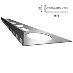 Профиль ступени лестницы Renoplast SZ15 полимерный пол, профиль 200см, графит цена и информация | Профили соединения | pigu.lt