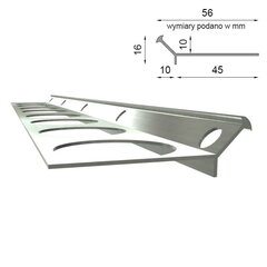 Laiptų pakopos profilis Renoplast V dervos grindys, profilis 200cm, grafitas kaina ir informacija | Sujungimo profiliai | pigu.lt