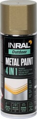 Aerozoliniai dažai Inral Metal Paint, 400ml, auksiniai kaina ir informacija | Dažai | pigu.lt