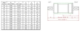 Miniklio velenas SunRace BBS15 BSA, 68 mm kaina ir informacija | Kitos dviračių dalys | pigu.lt