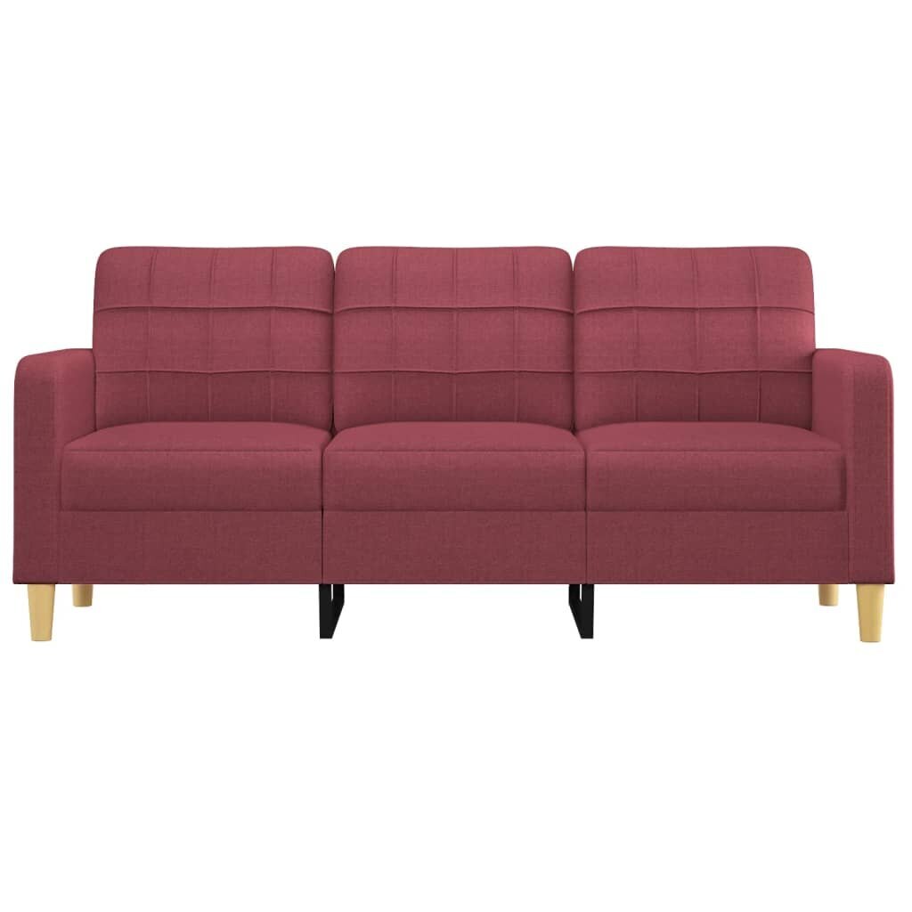 Trivietė sofa vidaXL, 180 cm, raudona kaina ir informacija | Sofos | pigu.lt