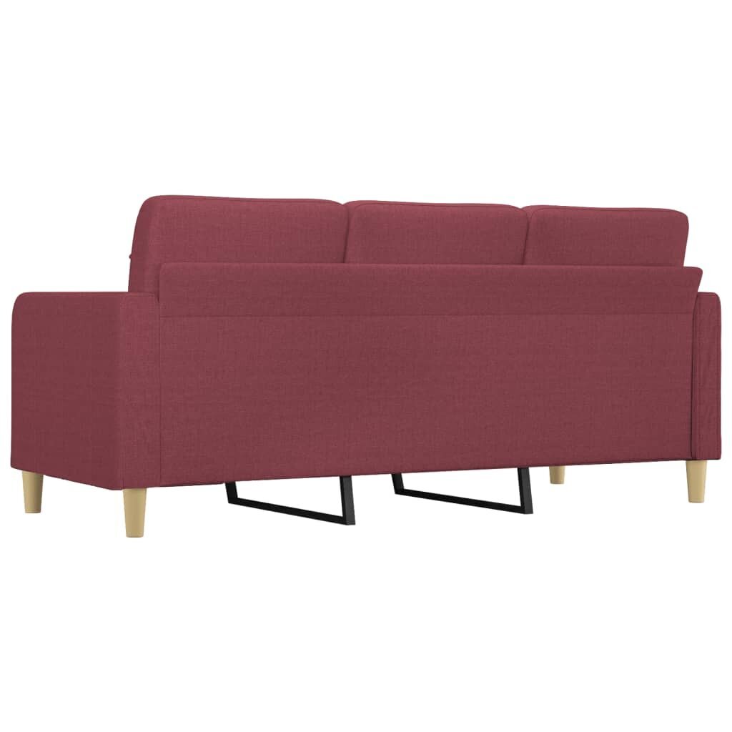 Trivietė sofa vidaXL, 180 cm, raudona kaina ir informacija | Sofos | pigu.lt