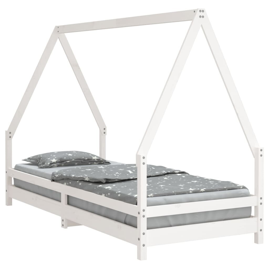 Vaikiškas lovos rėmas vidaXL, 80x200 cm, baltas цена и информация | Vaikiškos lovos | pigu.lt