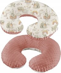 Maitinimo pagalvė su nuimamu užvalkalu Minky Babymam, rožinė kaina ir informacija | Maitinimo pagalvės | pigu.lt