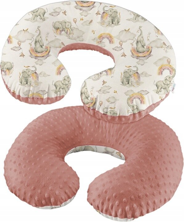 Maitinimo pagalvė su nuimamu užvalkalu Minky Babymam, rožinė цена и информация | Maitinimo pagalvės | pigu.lt