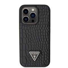 Guess GUHCP15LPCRTHCK iPhone 15 Pro 6.1" czarny|black hardcase Croco Triangle Metal Logo цена и информация | Чехлы для телефонов | pigu.lt