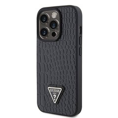 Guess GUHCP15LPCRTHCK iPhone 15 Pro 6.1" czarny|black hardcase Croco Triangle Metal Logo цена и информация | Чехлы для телефонов | pigu.lt