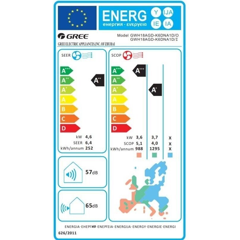 Oro kondicionierius Gree Pular 4.6/5.2kW, su Wifi цена и информация | Kondicionieriai, šilumos siurbliai, rekuperatoriai | pigu.lt