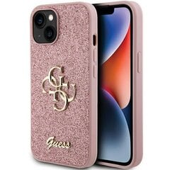 Чехол Guess Glitter Script Big 4G для iPhone 15 Plus - черный цена и информация | Чехлы для телефонов | pigu.lt