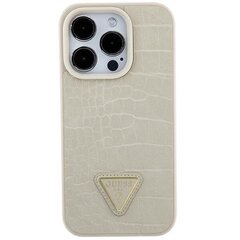 Guess GUHCP15SPCRTHCD iPhone 15 6.1" złoty|gold hardcase Croco Triangle Metal Logo цена и информация | Чехлы для телефонов | pigu.lt