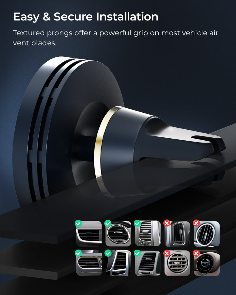 iOttie Velox Mini MagSafe Magnetic Wireless Air Vent Mount цена и информация | Telefono laikikliai | pigu.lt