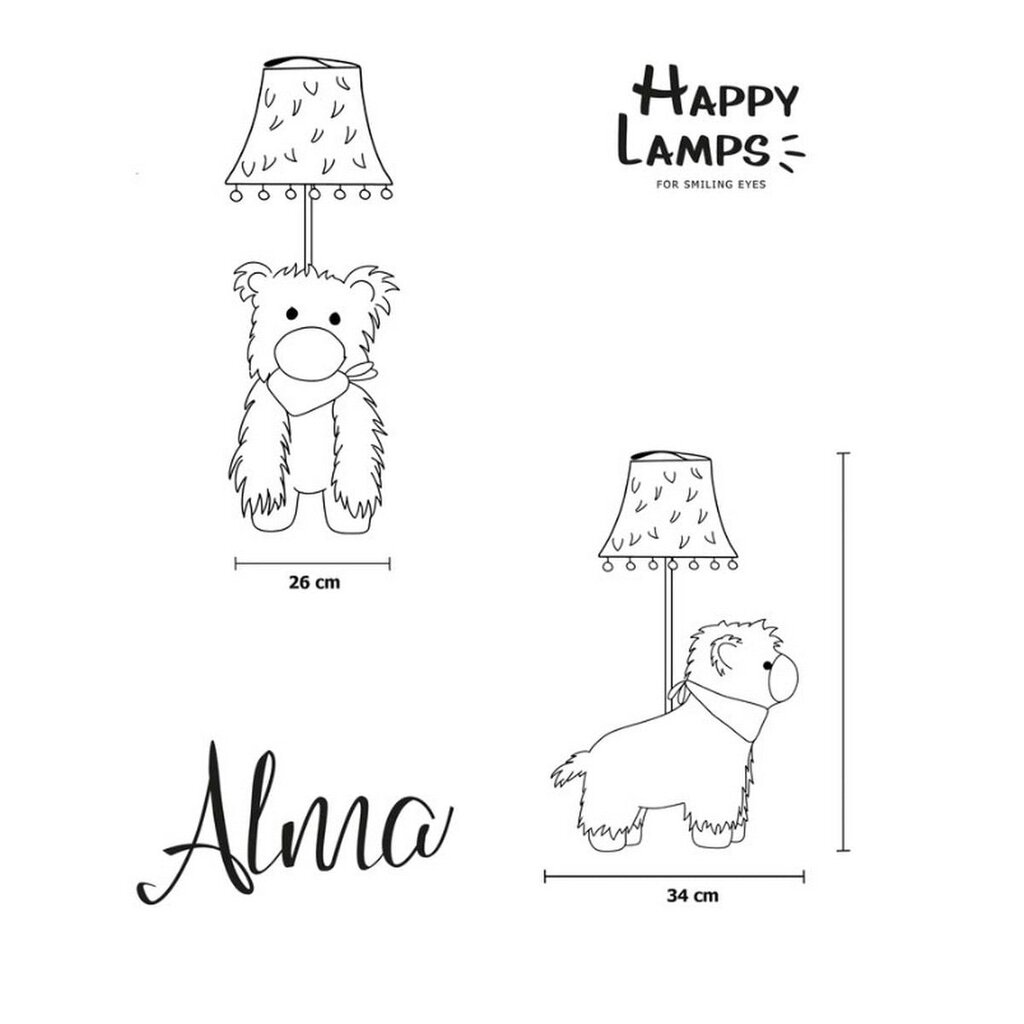 Happy Lamps vaikiškas stalinis šviestuvas Elsa kaina ir informacija | Vaikiški šviestuvai | pigu.lt