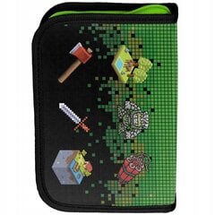 Mokyklinis penalas su priedais Paso Minecraft Pixels PP23CR-P001, 19,5x13x3,5 cm цена и информация | Пеналы | pigu.lt