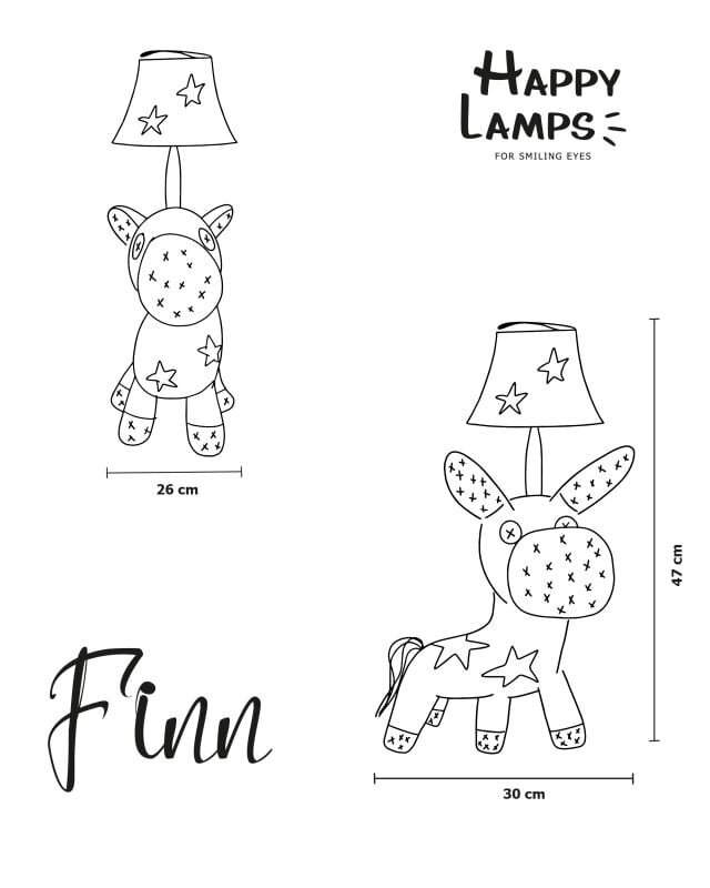 Happy Lamps vaikiškas stalinis šviestuvas Finn kaina ir informacija | Vaikiški šviestuvai | pigu.lt