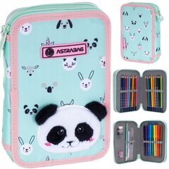 Mokyklinis penalas su priedais AstraBag AC21 Teddy Panda 503023025, 20,5x13x4,5 cm цена и информация | Пеналы | pigu.lt