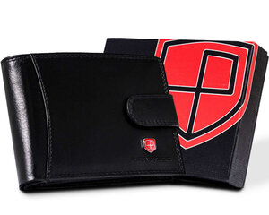 Мужской кожаный кошелек Peterson M1, черный цена и информация | Мужские кошельки | pigu.lt