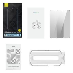 Privacy tempered Glass Baseus Iphone 14 Pro Max (2pcs) with 2 cleaning kits and dust-proof installation tool цена и информация | Защитные пленки для телефонов | pigu.lt