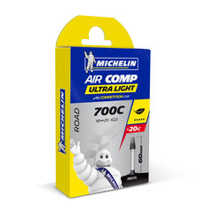 Камера для велопокрышки Michelin Tube Air Comp Ultralight GAL-FV 60 мм 700 x 18/25 цена и информация | Покрышки, шины для велосипеда | pigu.lt