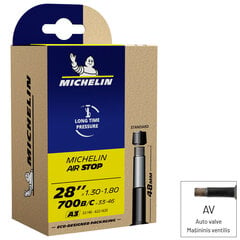 Dviračio padangos kamera Michelin Air Stop Auto-SV 48 mm 700x33/46 kaina ir informacija | Dviračių kameros ir padangos | pigu.lt