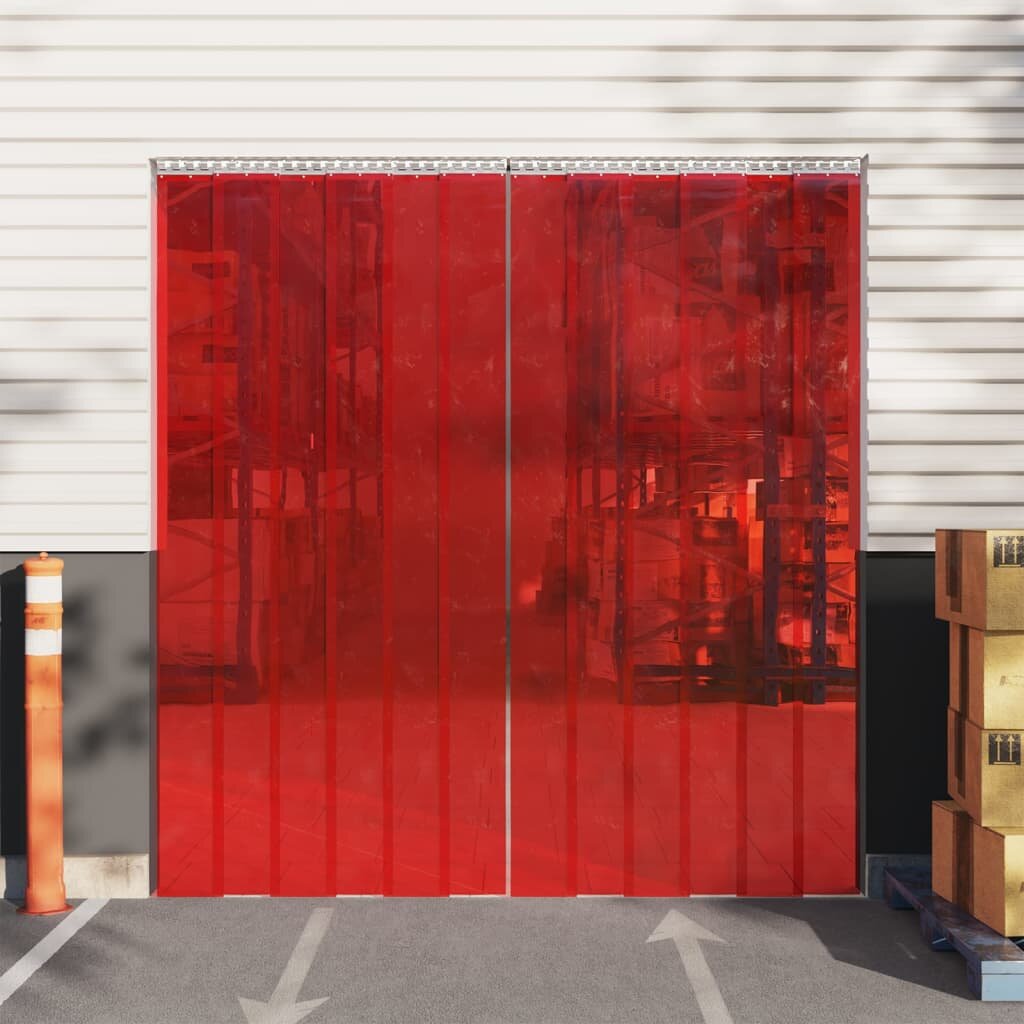 Vidaxl durų užuolaida, raudona, 200mmx1,6mm, 10m, pvc kaina ir informacija | Durų lankstai, priedai | pigu.lt