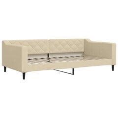 Sofa-lova vidaXL, 100x200 cm, smėlio spalvos kaina ir informacija | Lovos | pigu.lt