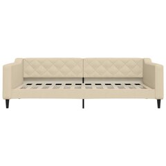 Sofa-lova vidaXL, 100x200 cm, smėlio spalvos kaina ir informacija | Lovos | pigu.lt