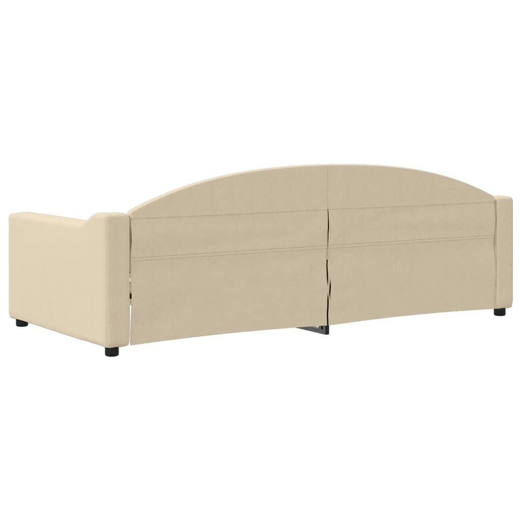 Sofa-lova vidaXL, 90x200 cm, smėlio spalvos kaina ir informacija | Lovos | pigu.lt